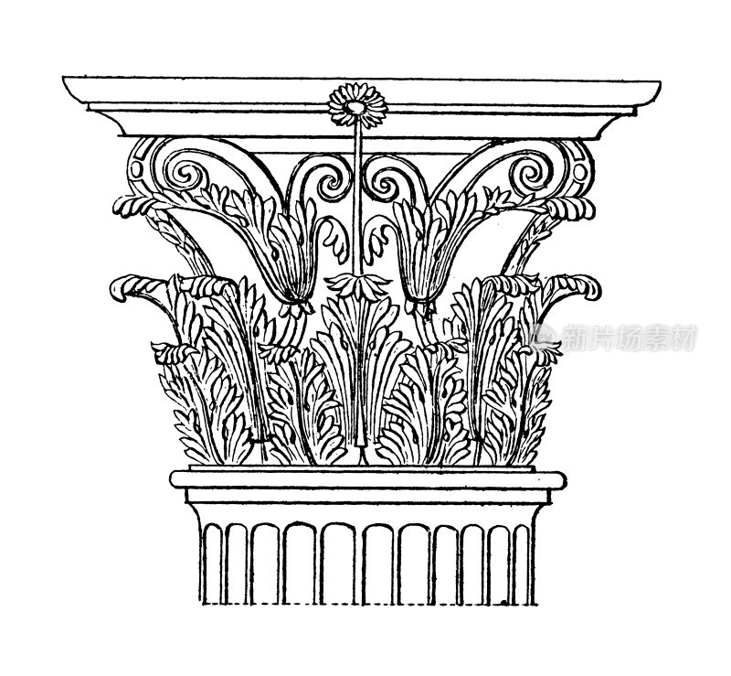 科林斯首都|仿古建筑插图